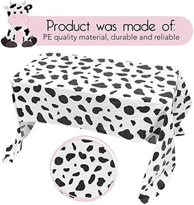 Happy Party-Mantel impermeable fácil de <span class=keywords><strong>limpiar</strong></span>, mantel desechable de plástico con estampado de pata, mantel con diseño de vaca - Product Image 5