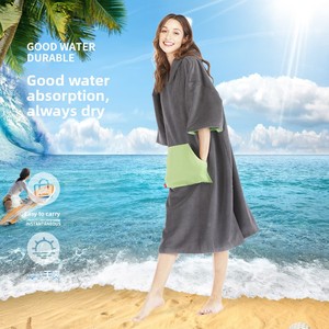 <span class=keywords><strong>Poncho</strong></span> à capuche pour la plage, le <span class=keywords><strong>surf</strong></span>, la plongée, la natation, le change de vêtements, <span class=keywords><strong>peignoir</strong></span> épais et chaud, serviettes de bain à séchage rapide, résistantes aux UV - Product Image 4