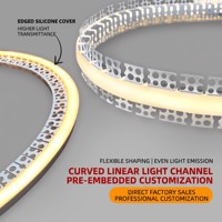 Profilé LED en aluminium flexible et courbé, éclairage linéaire encastré au plafond, bande lumineuse circulaire en arc avec diffuseur