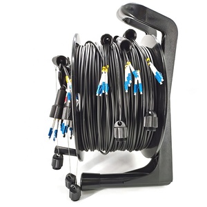 SM G657A 2/<span class=keywords><strong>4</strong></span>/6/8/12/24 Lõi Bọc Thép Chiến Thuật Màu Đen TPU Sợi Quang Vá Cáp Với <span class=keywords><strong>100</strong></span>-500M Xách Tay Cáp Trống - Product Image 4