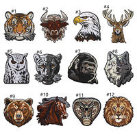 Animaux Sauvages Réalistes Symbole de Force et de Sauvagerie Patchs Brodés à Coller sur Tissu