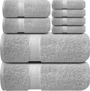 Ensemble de serviettes de bain 3 pièces en coton 100% de luxe Infinitee Xclusives (1 bain, 2 mains) Douces, absorbantes, brillantes - Product Image 4