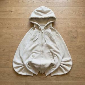 Sudaderas con capucha para hombre, personalizadas al por mayor, de algodón polar, estilo retro universitario, con apliques 3D bordados, con cremallera y corte holgado. - Product Image 3