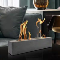 Mini Rectangle Table Fire Pit Bowl Intérieur Ethanol Bioéthanol Cheminée Conception en béton sans fumée pour les fêtes