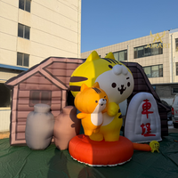 Arche gonflable géante de 3,5 m en forme de tigre de dessin animé pour la décoration de bars Izakaya et cafés