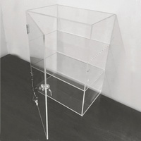 Boîte à donuts en acrylique transparent avec serrure et clé, Cube à porte avec charnière, boîte de démonstration en acrylique