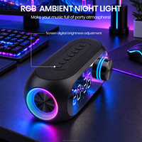 Jam Alarm Cermin S8-2 Speaker Bluetooth Speaker Nirkabel Lampu Malam RGB untuk Kamar Tidur Meja Rias Asrama Kamar Mahasiswa Samping Tempat Tidur