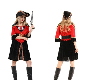 Boutique personalizada de moda <span class=keywords><strong>y</strong></span> hermosa mujer pirata Halloween Cosplay adulto vestido de fiesta de lujo - Product Image 3