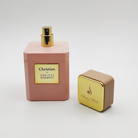 Vente chaude de haute qualité 100ml bouteille de parfum en verre rose opaque bouteilles de parfum rechargeables emballage vide parfum