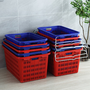 Large Rectangular Plastic <b>Crates</b> 720x505x390mm <b>Stackable</b> For Vegetable Fruit Storage And Logistics Transport Blue White Red - Product Image 2