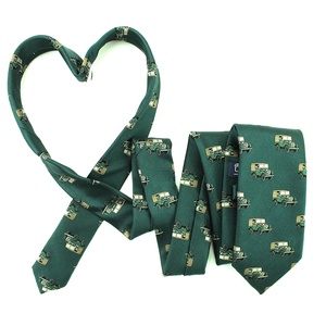 Corbata de seda 100% tejida jacquard para hombre, hecha a mano, estilo vintage, delgada, verde, personalizada, para SUV, venta al por mayor - Product Image 3