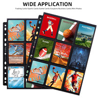Pages de protection pour cartes Junmei, 9 poches, 11 trous, compatibles avec classeur à 3 anneaux, transparentes, noires, en PP, 4x3 pouces, modèle 01, pour cartes de visite