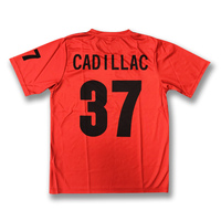 T-shirt personnalisé en polyester 100% Impression par sublimation Design Libre choix Chemises de sport décontractées rouges