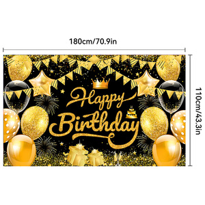 Bannière de fond personnalisée en gros Décorations de fête d'anniversaire Anniversaire <span class=keywords><strong>Tapisserie</strong></span> de fond Joyeux anniversaire <span class=keywords><strong>Tapisserie</strong></span> de fond - Product Image 6