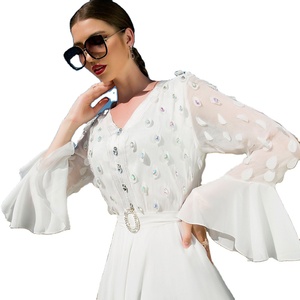 SH0124 nuevo tres d Patchwork cuentas adornadas vestido blanco modesto ropa islámica Oriente Medio <span class=keywords><strong>Marruecos</strong></span> mujeres <span class=keywords><strong>vestidos</strong></span> <span class=keywords><strong>de</strong></span> <span class=keywords><strong>novia</strong></span> - Product Image 2