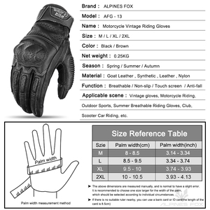 <span class=keywords><strong>Gants</strong></span> de <span class=keywords><strong>moto</strong></span> en <span class=keywords><strong>cuir</strong></span> <span class=keywords><strong>marron</strong></span> rétro pour hommes, à doigts entiers, avec fermeture réglable à la poignet, antidérapants et compatibles écran tactile - Product Image 3