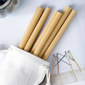 Ensemble de pailles à boire en bambou naturel certifié avec pochette de voyage, sans plastique, écologique, coffret cadeau - Product Image 1