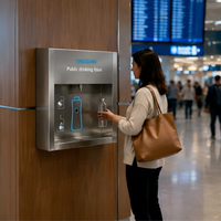 Dispensador de Agua y Filtro de Agua Montado en la Pared, Fuente de Agua Potable Pública para Exteriores