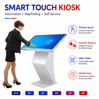 Layar Informasi, Penunjuk Arah, dan Display Digital Signage LCD 32/43/50 inci, Kios Interaktif Indoor dengan Stand Lantai untuk Periklanan