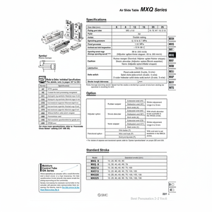 MXQ8-20CSBT ตั้งโต๊ะแบบสไลด์ลมควบคุมด้วยระบบนิวเมติกส์ SMC - Product Image 1