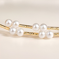 Bracelet de mariée vintage romantique plaqué or 18 carats, motif géométrique, perles d'eau douce, lustre crème uniforme, cadeau de mariage