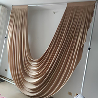 Rideau de fond de scène pour mariage, rideau d'arche de scène, tissu de base pour décoration de banquet de mariage, draperie ondulée de scène