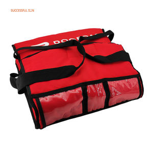Sacchetto per pizza portatile isolato di colore rosso grande sacchetto per la consegna della Pizza sacchetto di raffreddamento doordash con logo stampato - Product Image 2