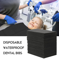 50 pièces/paquet Lingettes nettoyantes pour tatouage noires jetables Bavettes de piercing dentaire jetables Feuilles imperméables en papier Accessoires de tatouage