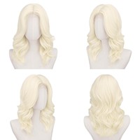 Perruque Synthétique MEILASI Lace Front Marron Foncé avec Mèches Argentées, Ondulations Superposées, Style Européen, Courte, Bouclée, Naturelle et Volumineuse, 14 Pouces