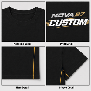 T-shirt personnalisé imprimé en coton épais 300 GSM, coupe oversize courte et carrée, effet délavé, avec strass, pour homme - Product Image 3