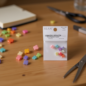 Perline di conchiglia Ilan da 10 mm, design floreale multicolore, fai da te, 8 pezzi - Product Image 2