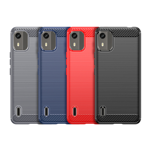 Back Cover Soft TPU Case for Nokia C12 4G Carbon Fiber case for Nokia C12 Pro C22 C32 C300