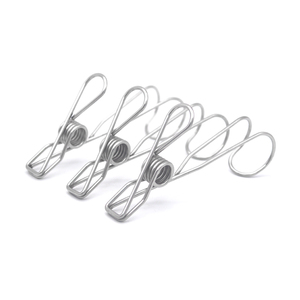 Pinzas para ropa de Metal de acero inoxidable, resorte de torsión colgante, agarre suave, ganchos - Product Image 4