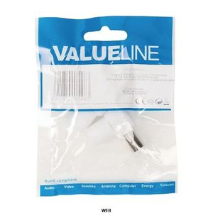 Conector coaxial hembra de PVC blanco, tipo F, en ángulo de 90 grados, para divisor de señal de antena de TV por cable - Product Image 4