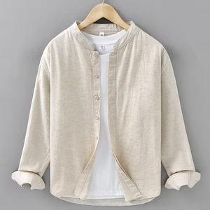 <span class=keywords><strong>Camicia</strong></span> Casual da <span class=keywords><strong>uomo</strong></span> con bottone All-Match stile coreano a manica lunga tinta unita Anti-rughe traspirante ampia aderente - Product Image 5