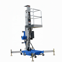 Plateforme élévatrice hydraulique portable en aluminium à mât unique avec système de sécurité à quatre vérins interverrouillables