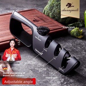 Aiguiseur de couteaux réglable avec roues en tungstène et céramique pour cuisine, camping en plein air, couteaux à lame fixe et ciseaux de chasse - Product Image 2