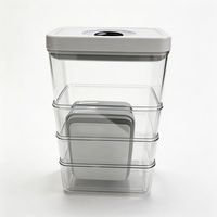 Boîte de conservation hermétique en PET avec couvercle à bascule, multi-formes, pour céréales, noix, épices, conteneur de rangement pour la cuisine, OEM