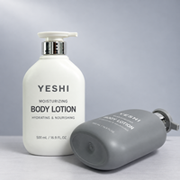 Flacon pompe ovale en PET givré de 500 ml, pompe électro-plaquée pour lotion corporelle, crème pour les mains, emballage cosmétique, logo personnalisé