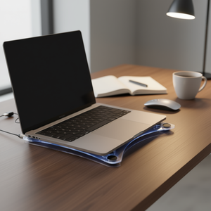 Support de refroidissement pour ordinateur portable D0100XF8ICT, refroidi par air, en plastique, USB, 3 ventilateurs, lumière LED pour ordinateur portable - Product Image 2