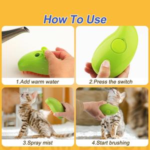 Brosse nettoyante pour chat, 3 en 1, à la vapeur, brosse à poils pour animaux de compagnie, peigne pour chien et chat, nettoyeur à vapeur pour perte de poils, brosse de bain pour animaux de compagnie - Product Image 3