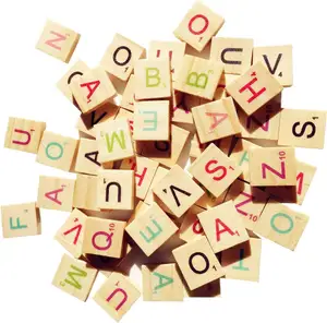 Letras de madera artesanales para niños, alfabeto Natural en blanco sin terminar, regalo de aprendizaje