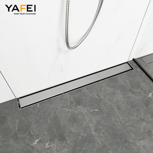 Rejilla de drenaje lineal de acero inoxidable extraíble con sifón antiolor y llave de desagüe para baño - Product Image 5