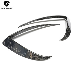 Canards de brouillard avant en fibre de carbone forgés MODEL X pour Tesla <span class=keywords><strong>MODELX</strong></span> 2022 + Car Bumper Splitter Dry Carbon Fog Light Frame Superlay - Product Image 6