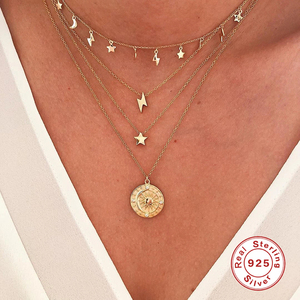 Collier ras du cou ROXI Trend S925 en argent sterling INS, mini étoile, lune et éclair, à superposer - Product Image 5