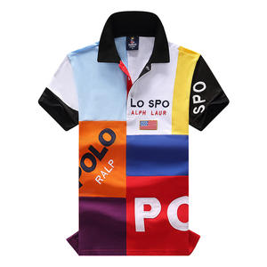 Chemises à manches courtes pour hommes avec logo personnalisé, anti-rides, en coton uni, uniformes de golf, broderie, tricot, personnalisables - Product Image 1