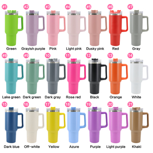 Vaso Térmico Personalizado con Logotipo, 20oz, 30oz, 40oz, Taza de Viaje H1.0, Vaso de Acero Inoxidable al Vacío de 40 oz con Asa y Tapa con Pajita - Product Image 2