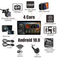 Pemutar Multimedia mobil 2Din 1Din, pemutar Multimedia Android 7/9/10 inci, pemutar DVD mobil dengan fitur GPS WIFI Bluetooth, Radio mobil