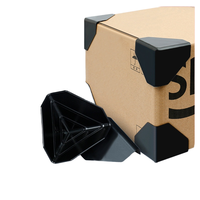 Protecteur d'angle triangulaire noir anti-collision, matériau de calage pour emballage carton, manchon de protection trois côtés