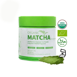Thé Matcha Cérémonial Biologique en Poudre 50g en Boîte, Vente en Gros OEM, Marque Privée, Thé Minceur - Product Image 1
